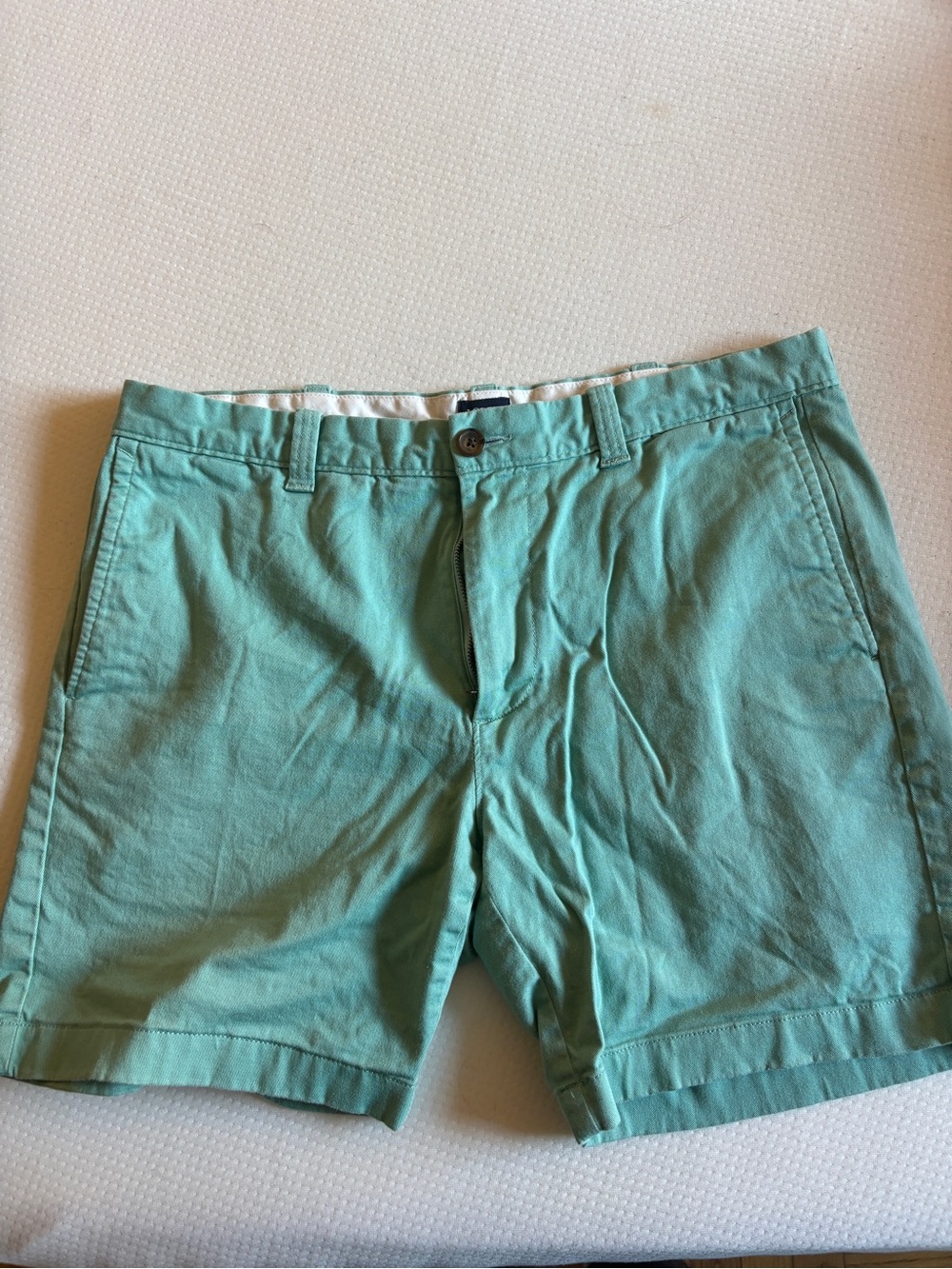 J. Crew Mint Green Flat-Front Chino Shorts